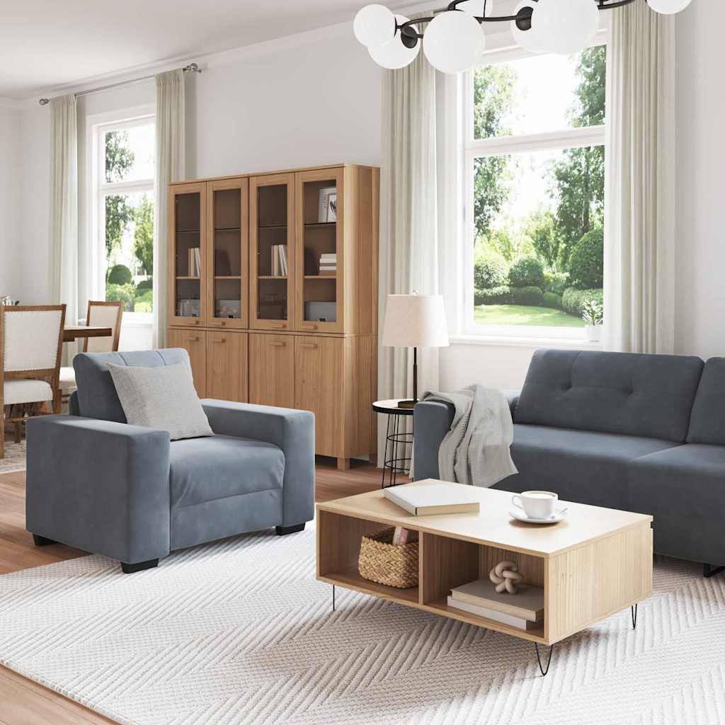 Set sofe 3 pcs Tamno siva 221 x 80 x 80 cm Baršun