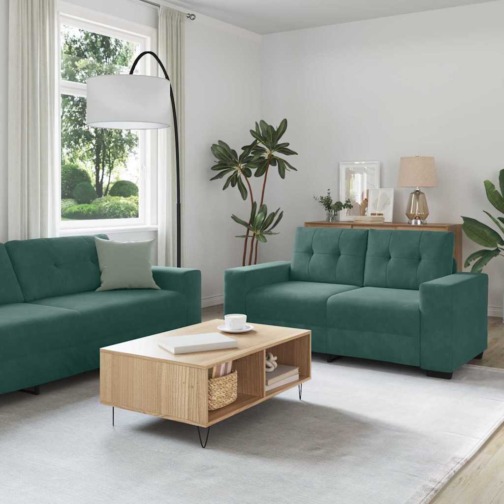 Set sofe 3 pcs Tamnozelena 221 x 80 x 80 cm Baršun