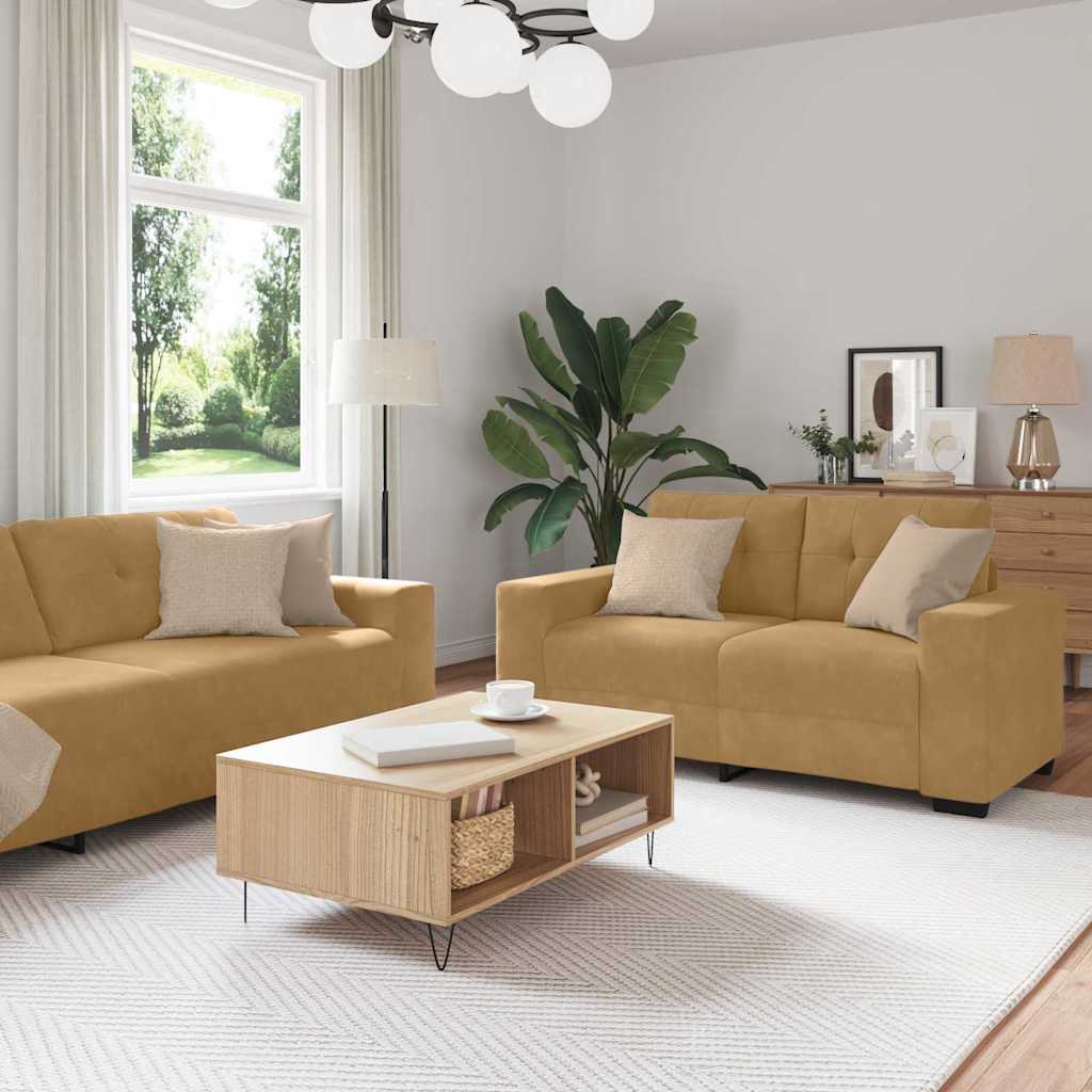 Set sofe 3 pcs Smeđa 221 x 80 x 80 cm Baršun