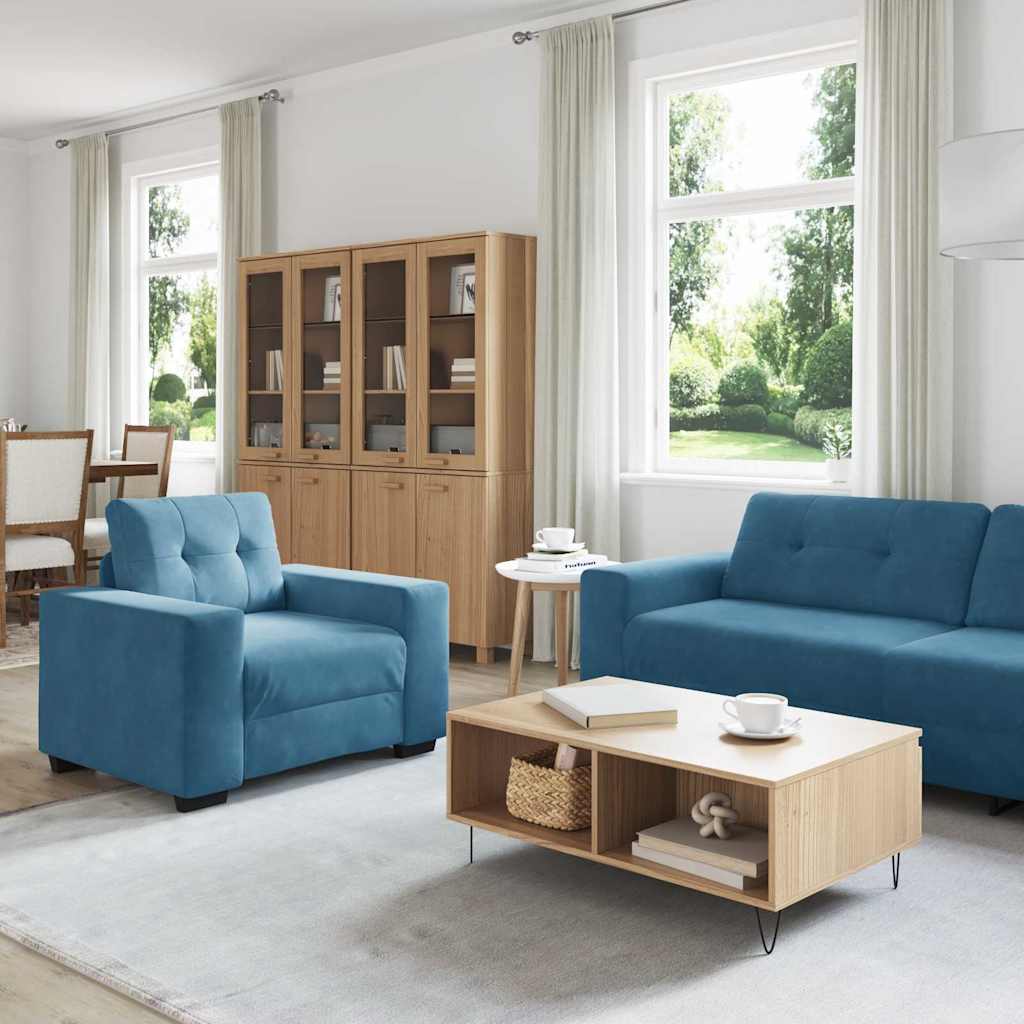 Set sofe 3 pcs Plava 221 x 80 x 80 cm Baršun