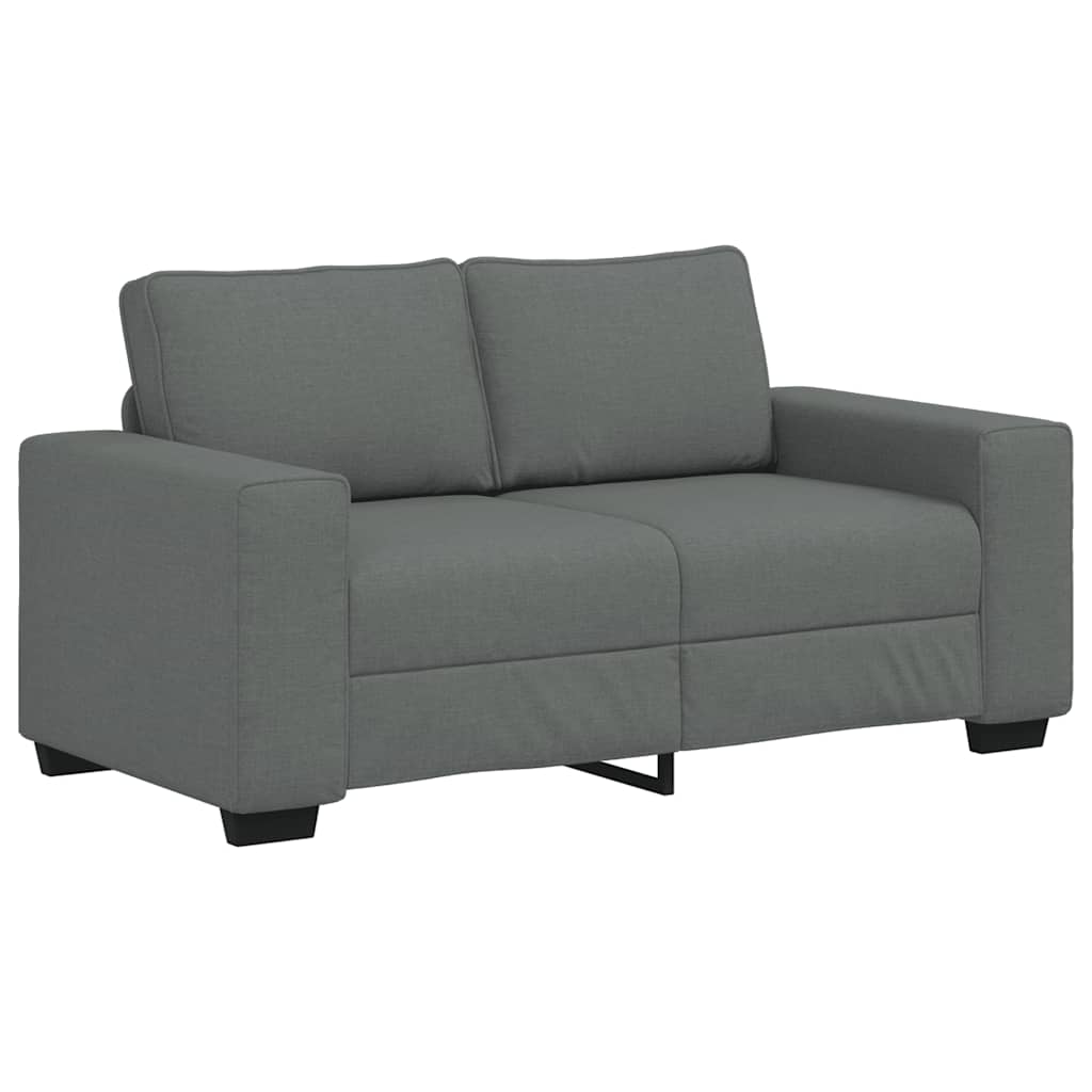 3-dijelni set sofa s jastucima, tamno siva tkanina