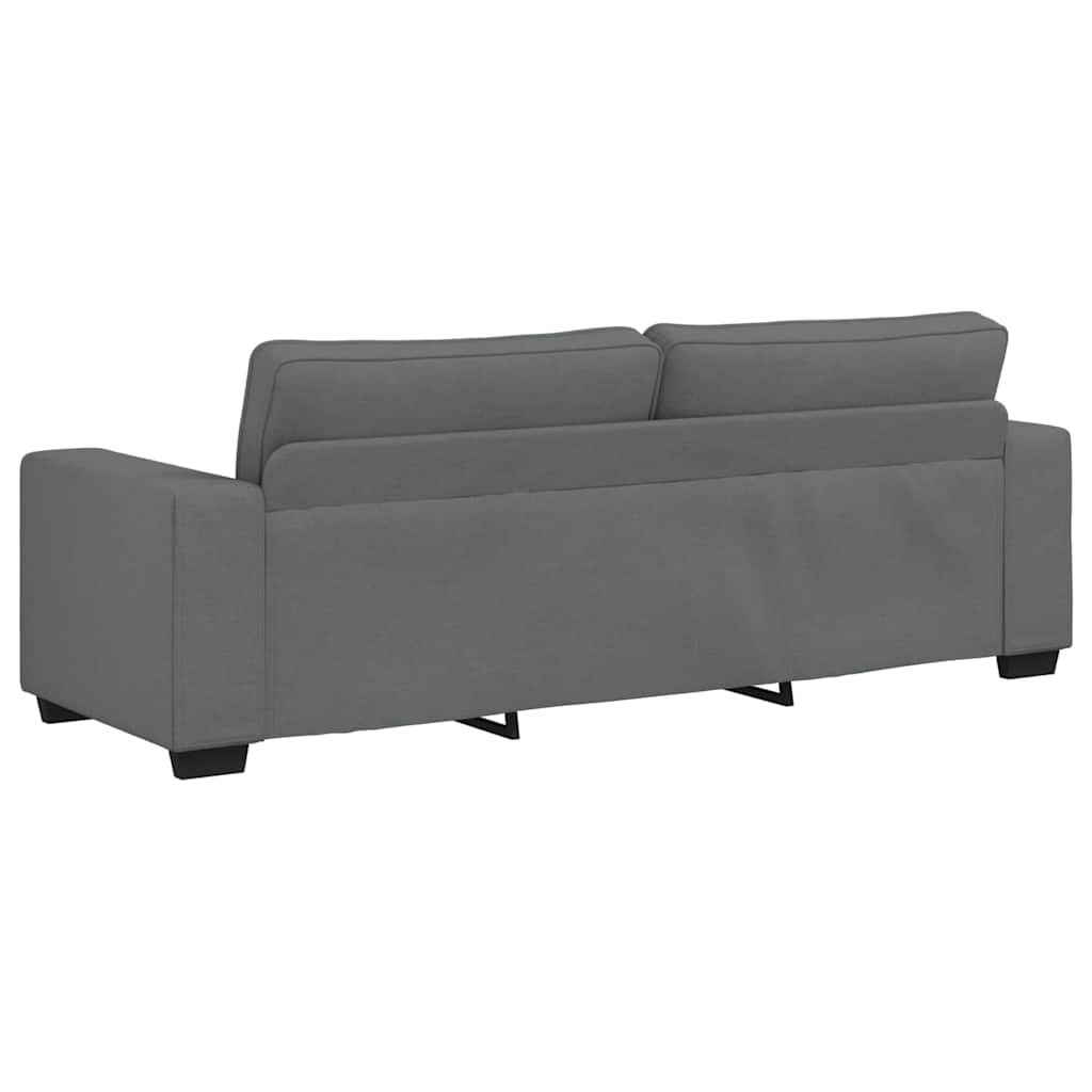 3-dijelni set sofa s jastucima, tamno siva tkanina