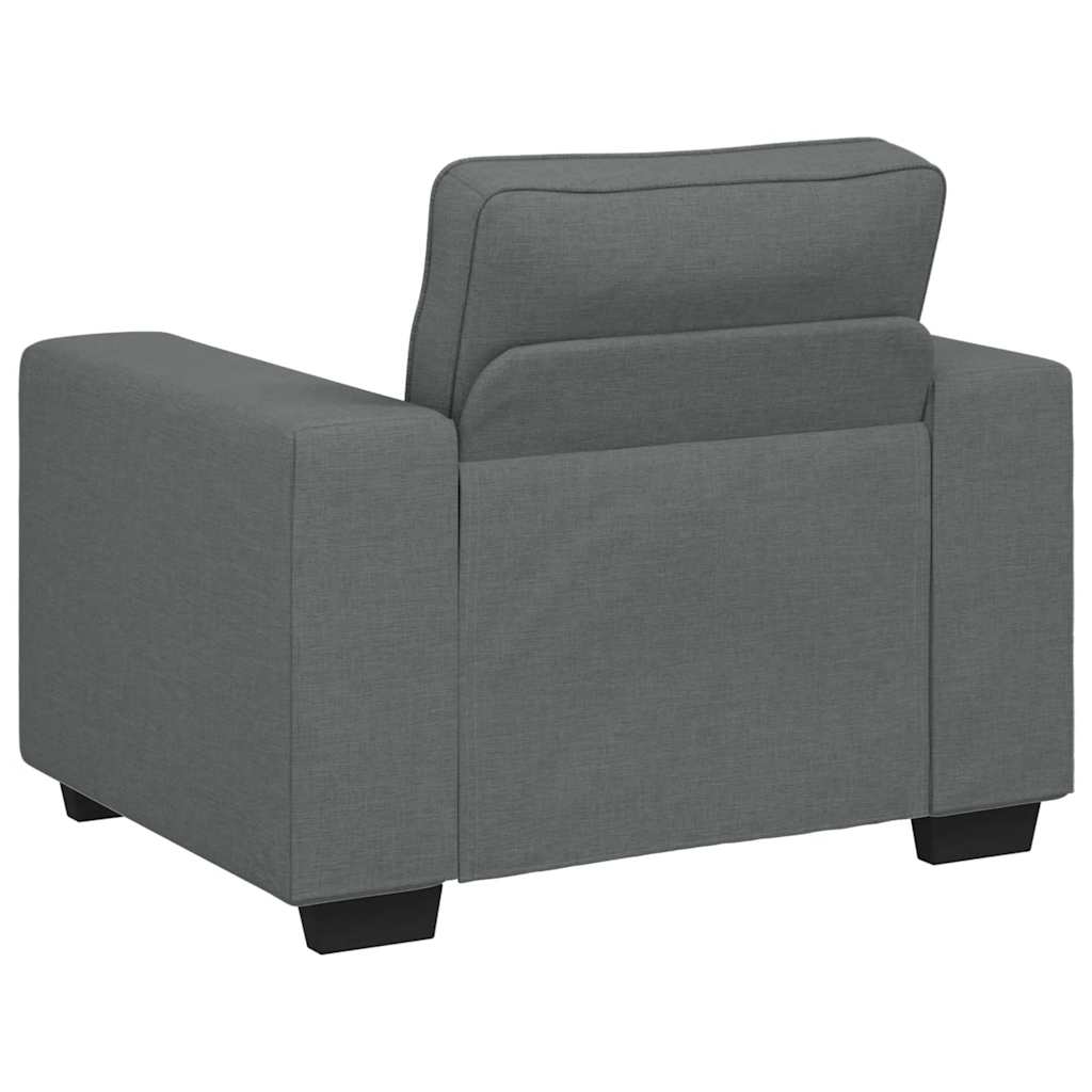 3-dijelni set sofa s jastucima, tamno siva tkanina