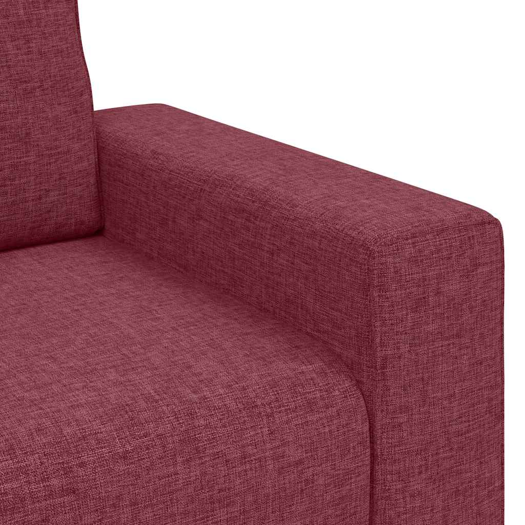 3-dijelni set sofa s jastucima, tkanina boje vina