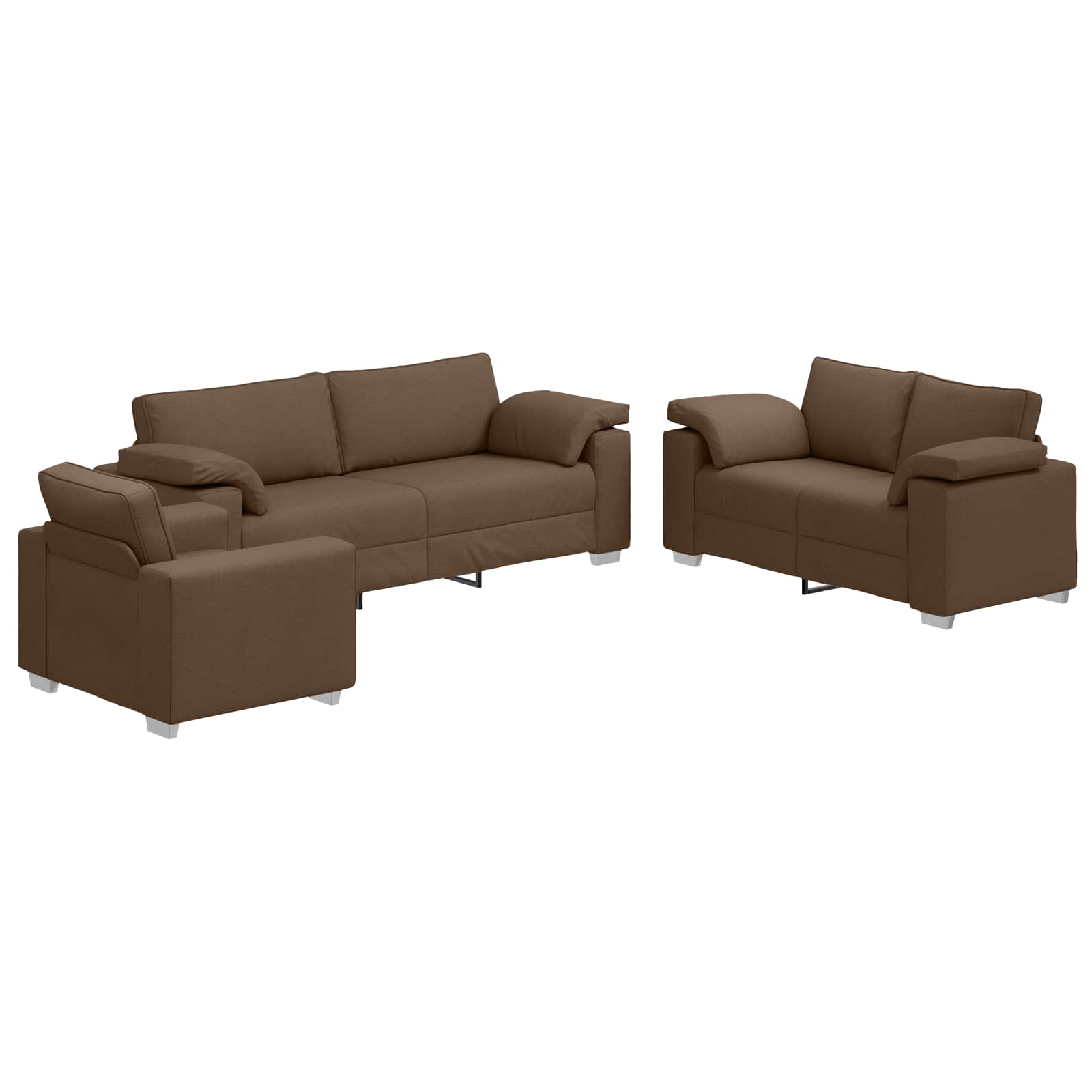 Sofa 3 pcs Smeđa 219 x 80 x 82 cm Platnasta tkanina
