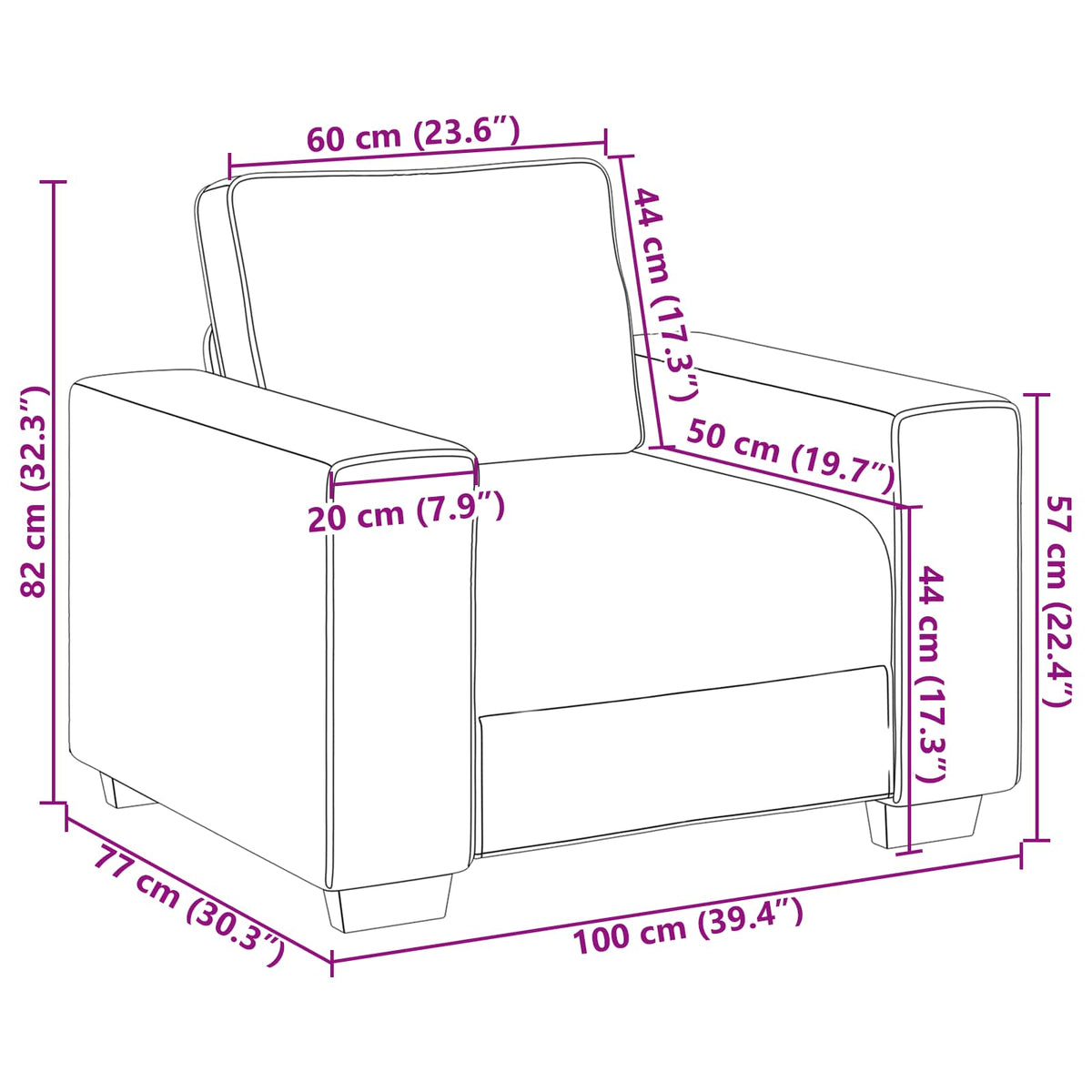 Sofa 3 pcs Smeđa 219 x 80 x 82 cm Platnasta tkanina