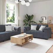3-dijelni set sofa s jastucima, tamno sivi baršun