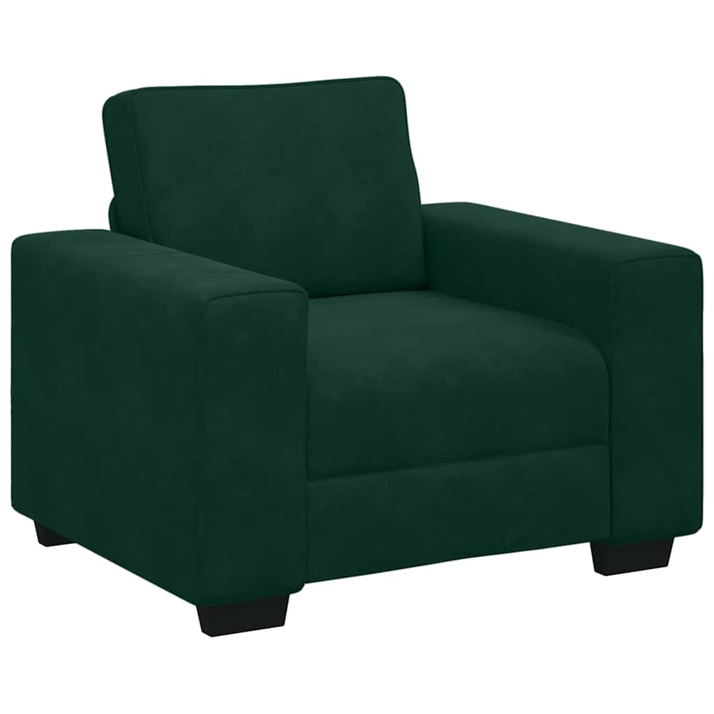 3-dijelni set sofa s jastucima tamnozeleni baršun