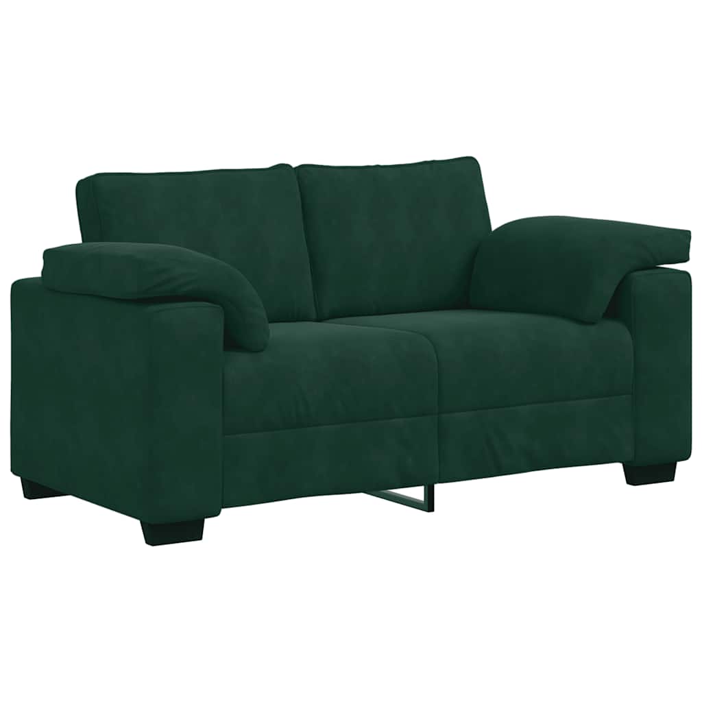 3-dijelni set sofa s jastucima tamnozeleni baršun