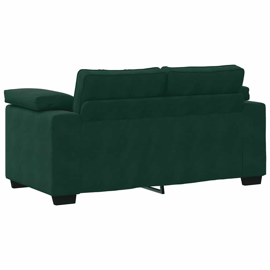 3-dijelni set sofa s jastucima tamnozeleni baršun