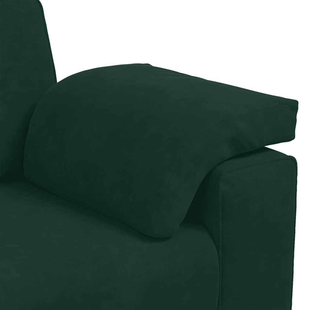 3-dijelni set sofa s jastucima tamnozeleni baršun