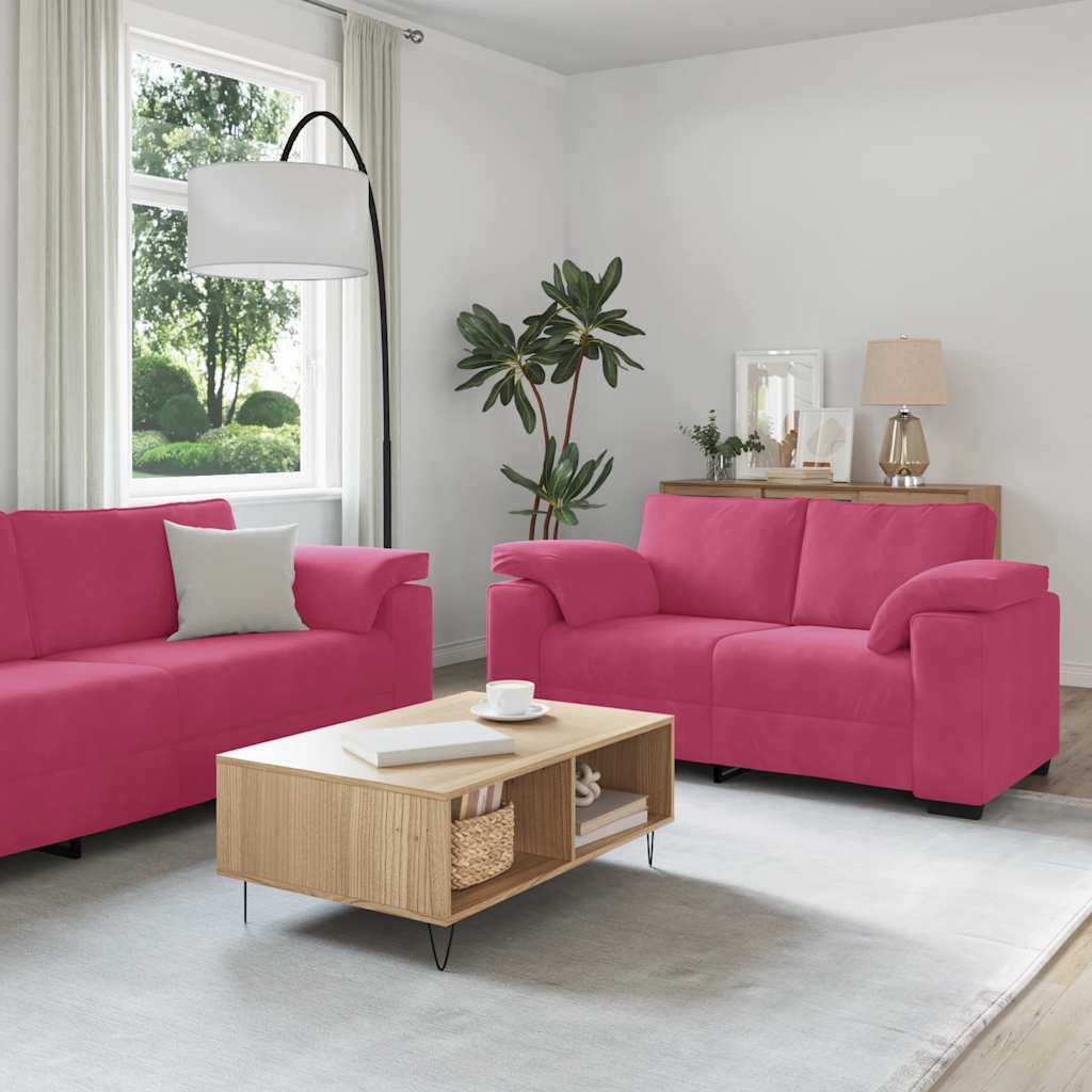 3-dijelni set sofa s jastucima, vinsko crveni baršun