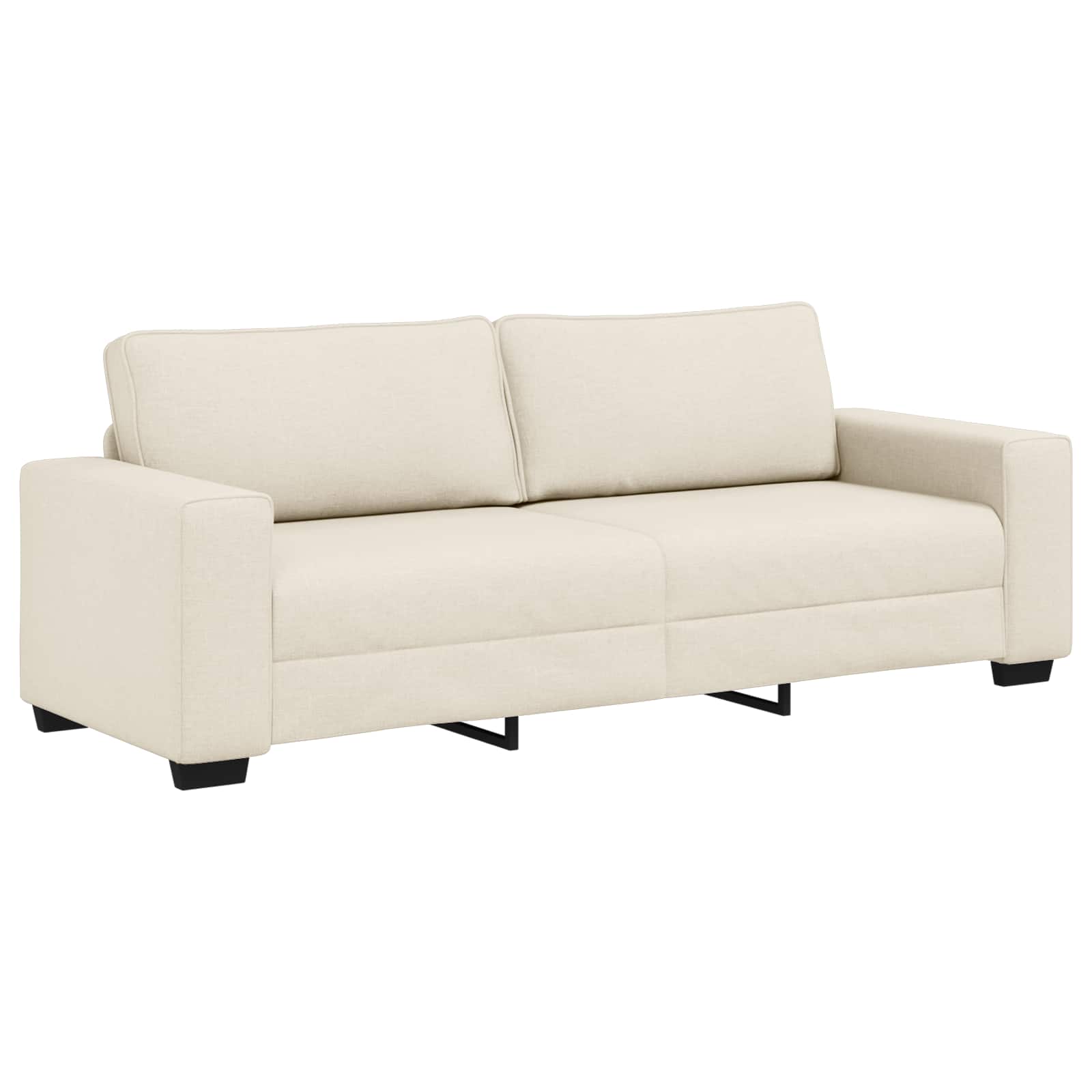 Sofa 2 pcs Bež 221 x 80 x 82 cm Platnasta tkanina