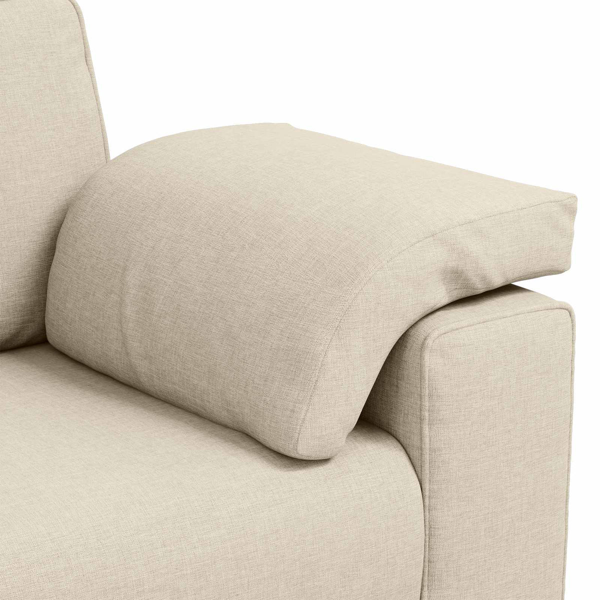 Sofa 2 pcs Bež 219 x 80 x 82 cm Platnasta tkanina