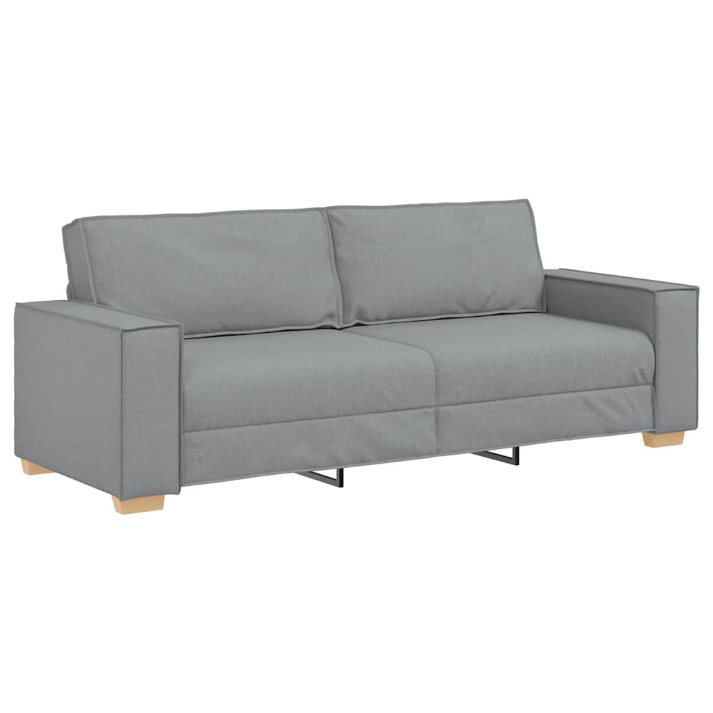 Dvodijelni set sofa s jastucima, svijetlo siva tkanina