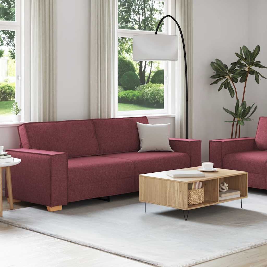 Dvodijelni set sofa s jastucima, tkanina boje vina