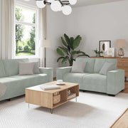 Dvodijelni set sofa s jastucima, svijetlo sivi baršun