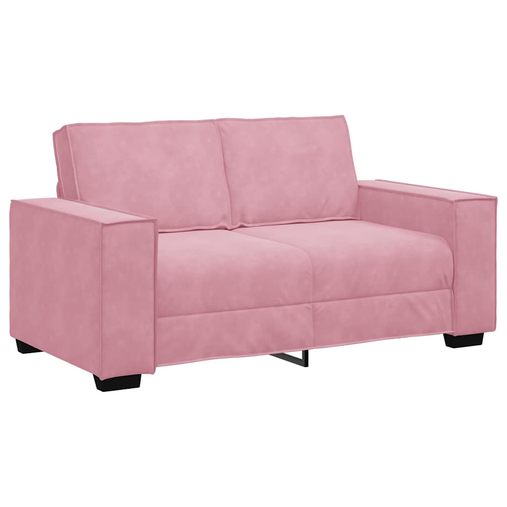 Dvodijelni set sofa s jastucima, ružičasti baršun