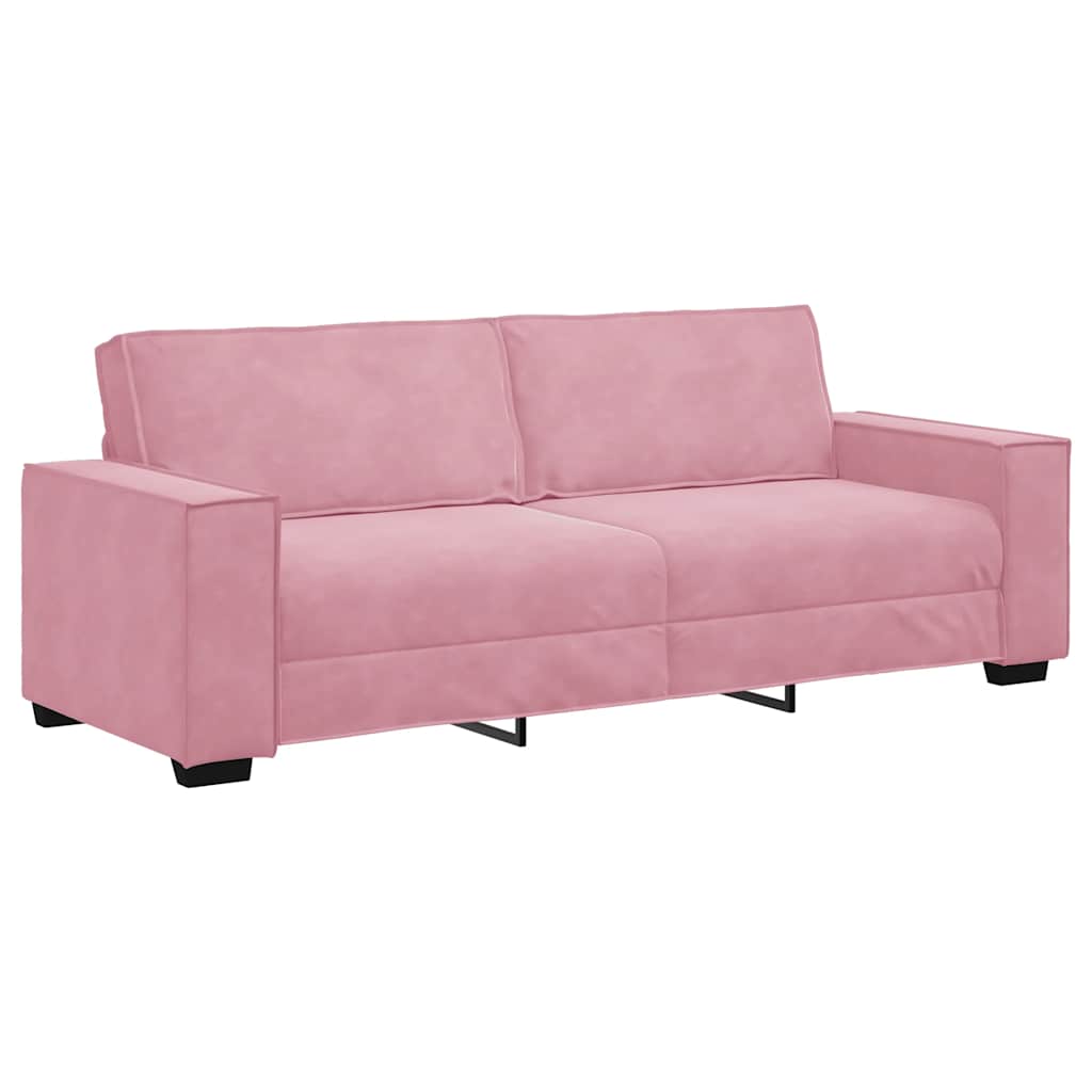 Dvodijelni set sofa s jastucima, ružičasti baršun