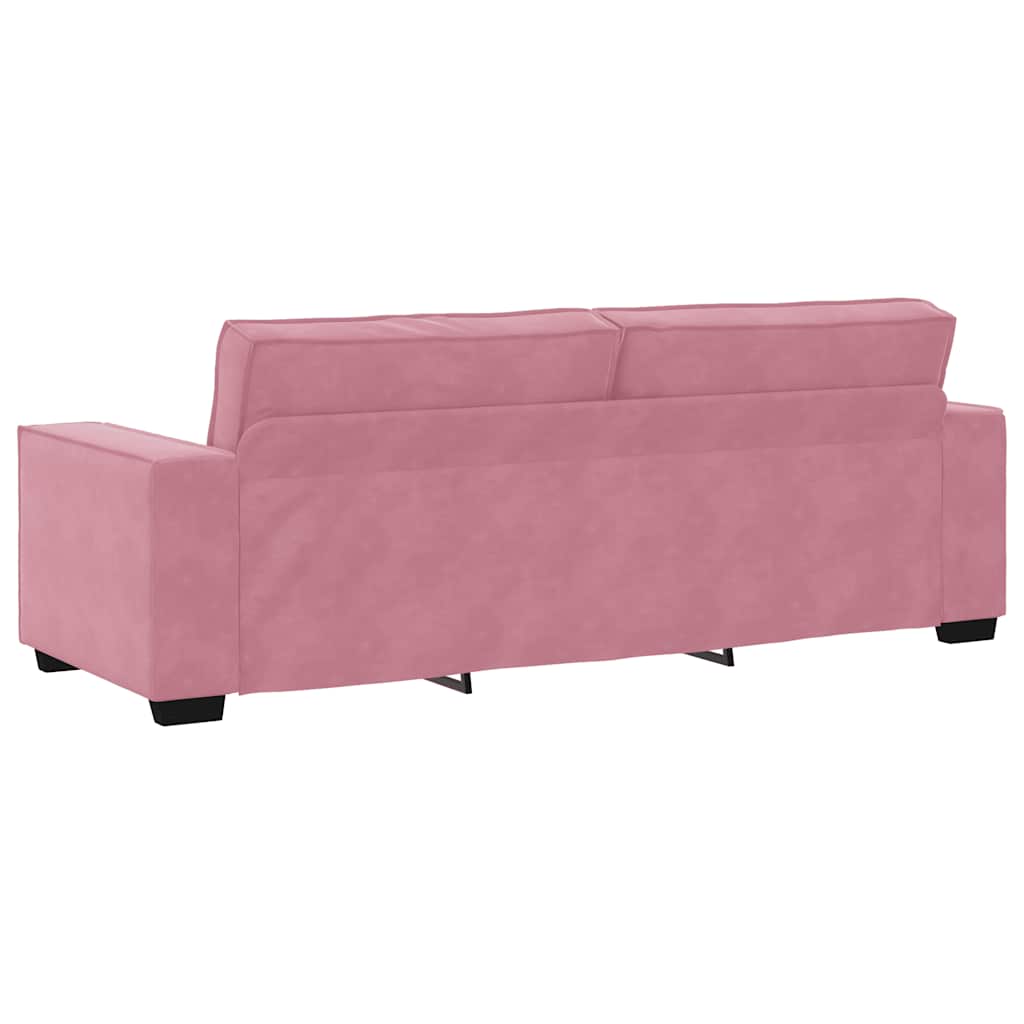 Dvodijelni set sofa s jastucima, ružičasti baršun