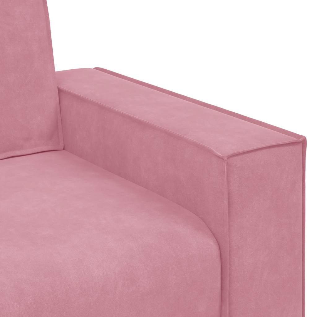 Dvodijelni set sofa s jastucima, ružičasti baršun
