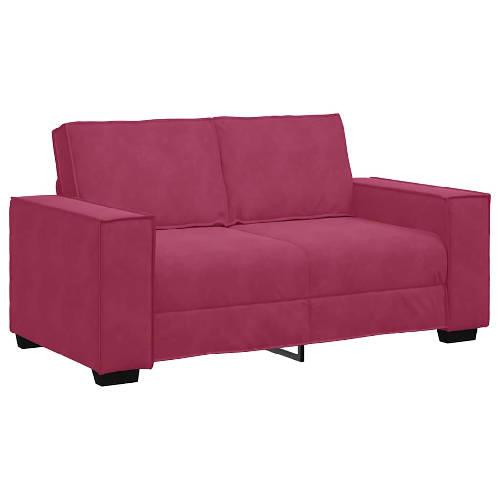 Dvodijelni set sofa s jastucima, vinsko crveni baršun