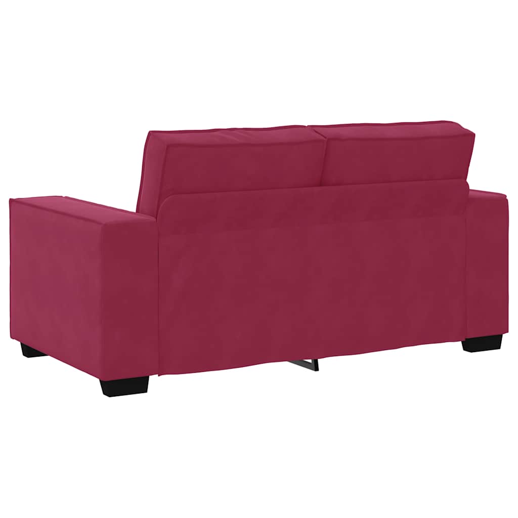 Dvodijelni set sofa s jastucima, vinsko crveni baršun