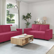 Dvodijelni set sofa s jastucima, vinsko crveni baršun