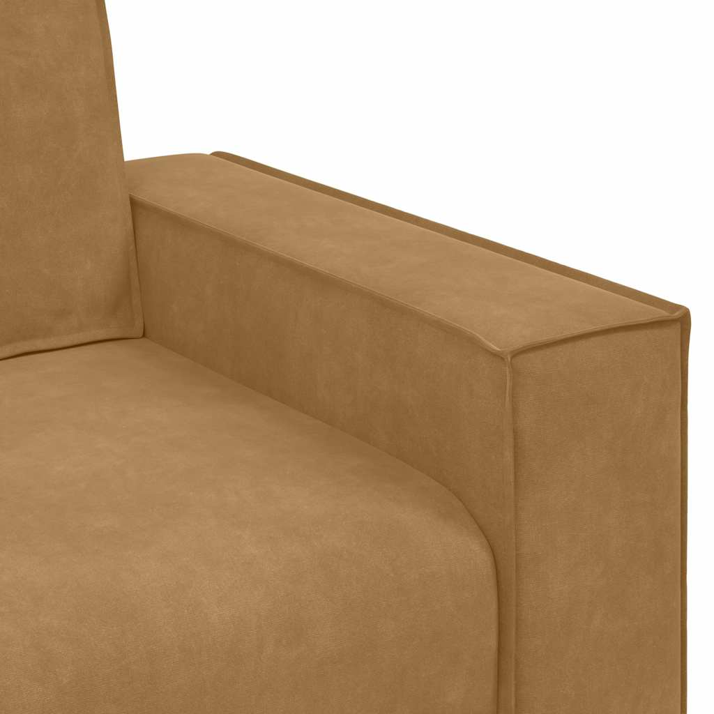 Dvodijelni set sofa s jastucima, smeđi baršun
