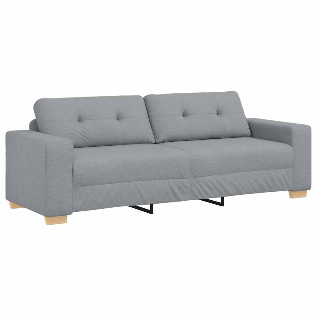 Dvodijelni set sofa s jastucima, svijetlo siva tkanina