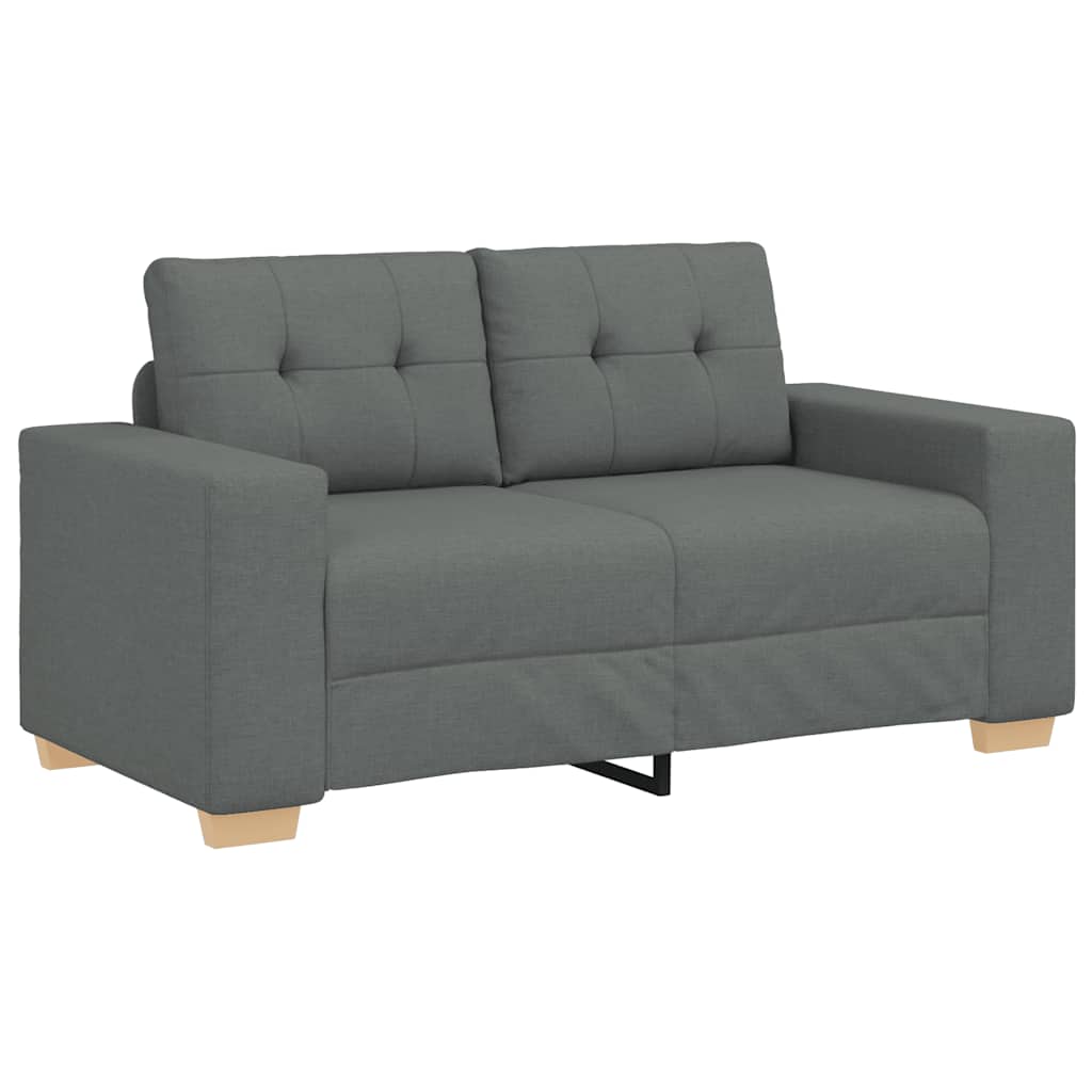 Dvodijelni set sofa s jastucima, tamno siva tkanina