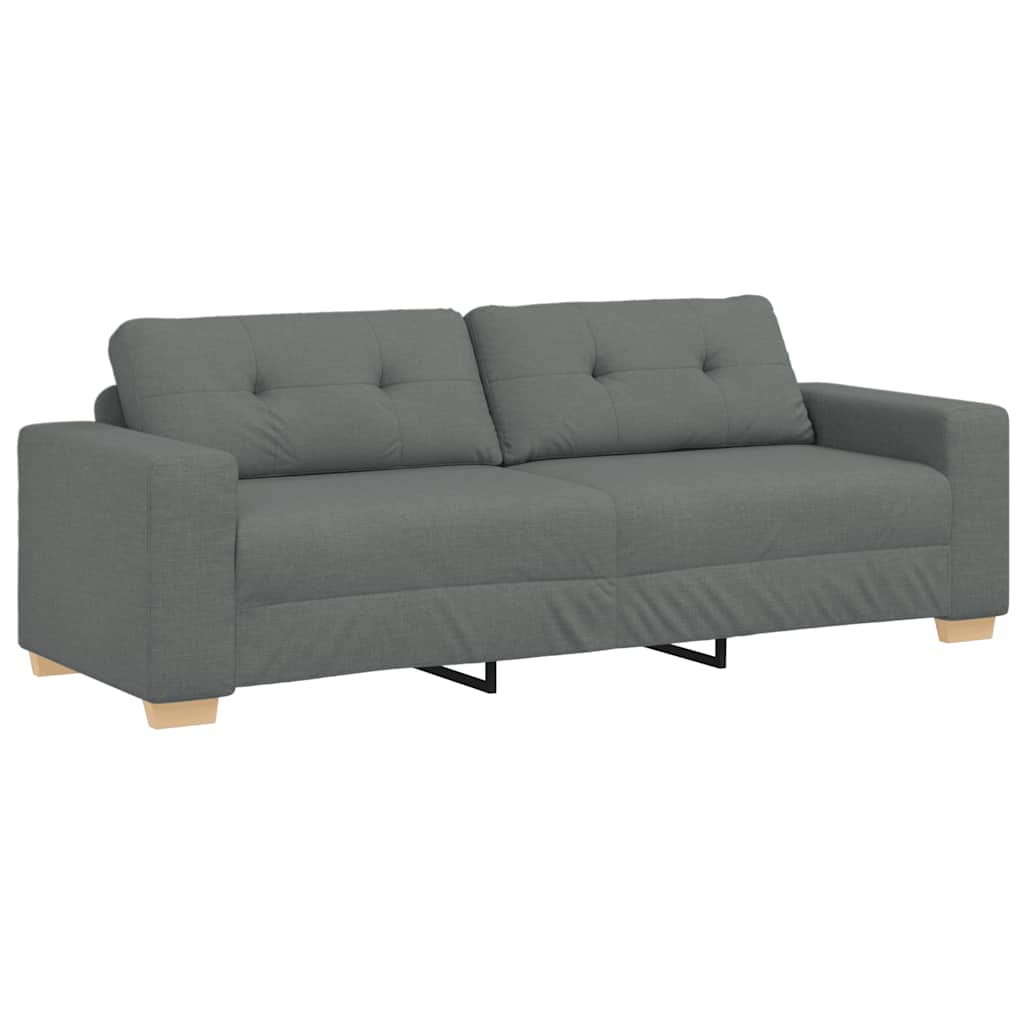 Dvodijelni set sofa s jastucima, tamno siva tkanina