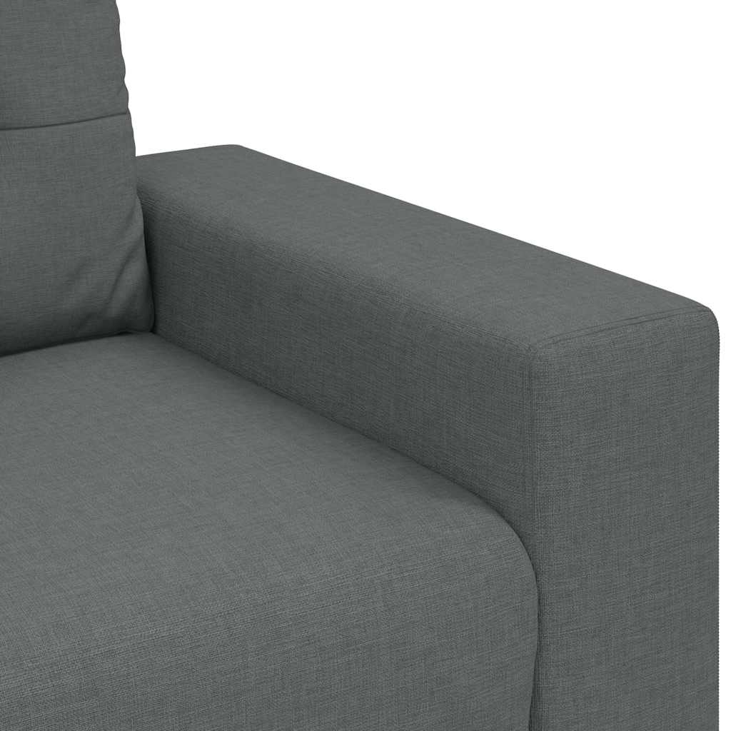 Dvodijelni set sofa s jastucima, tamno siva tkanina