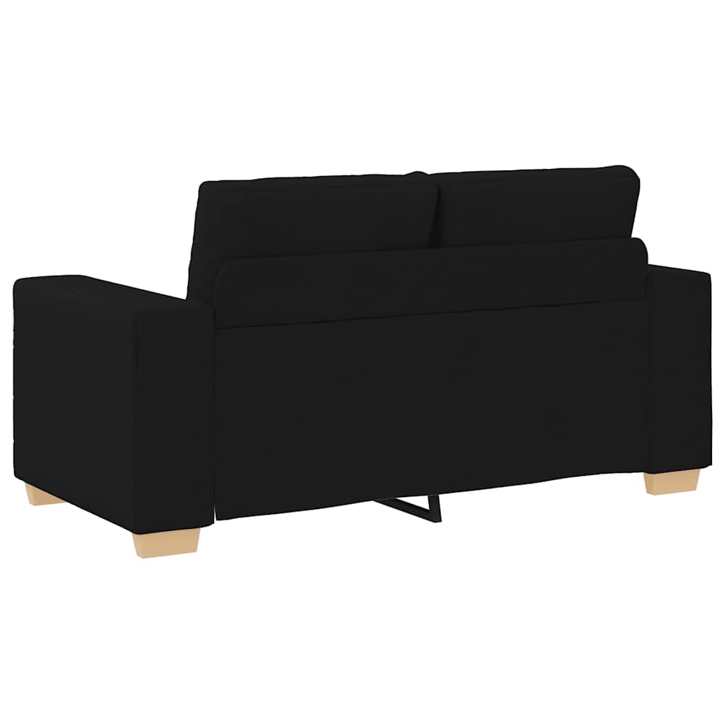Dvodijelni set sofa s jastucima, crna tkanina