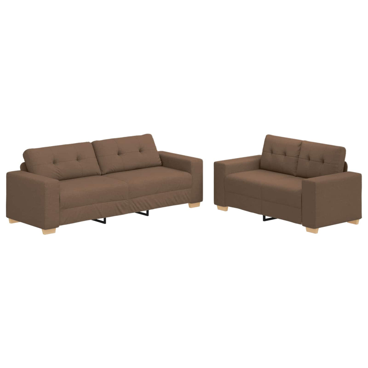 Sofa 2 kom. Smeđa Platnasta tkanina