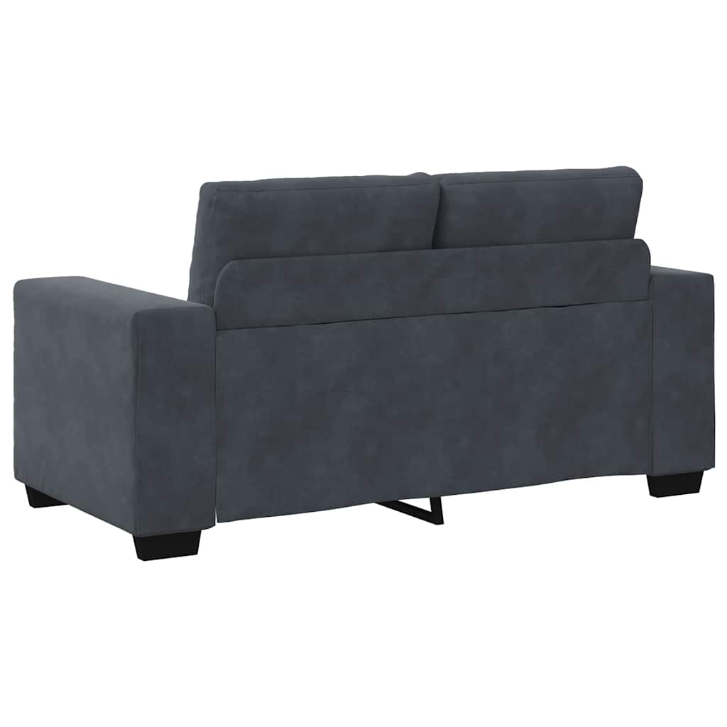 Dvodijelni set sofa s jastucima, tamno sivi baršun Siva