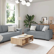 Dvodijelni set sofa s jastucima, svijetlo siva tkanina