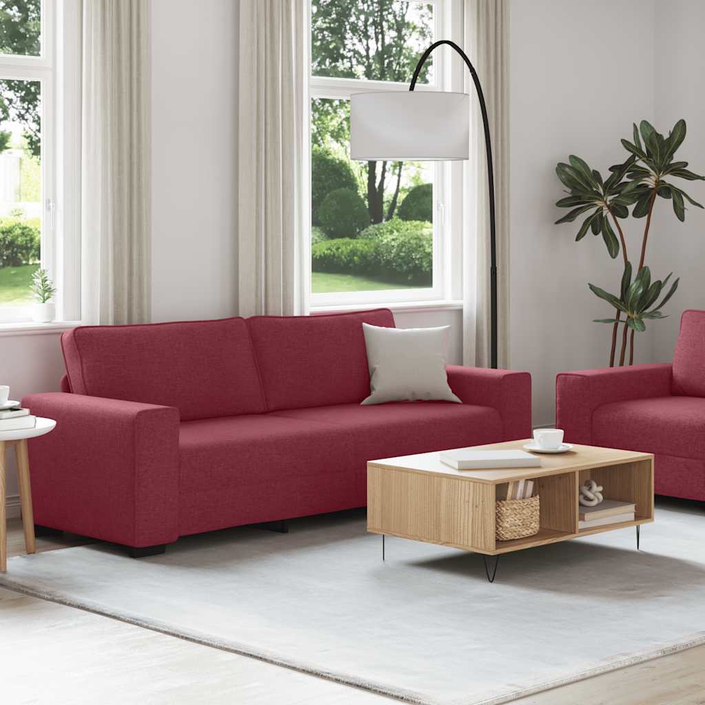 Dvodijelni set sofa s jastucima, tkanina boje vina