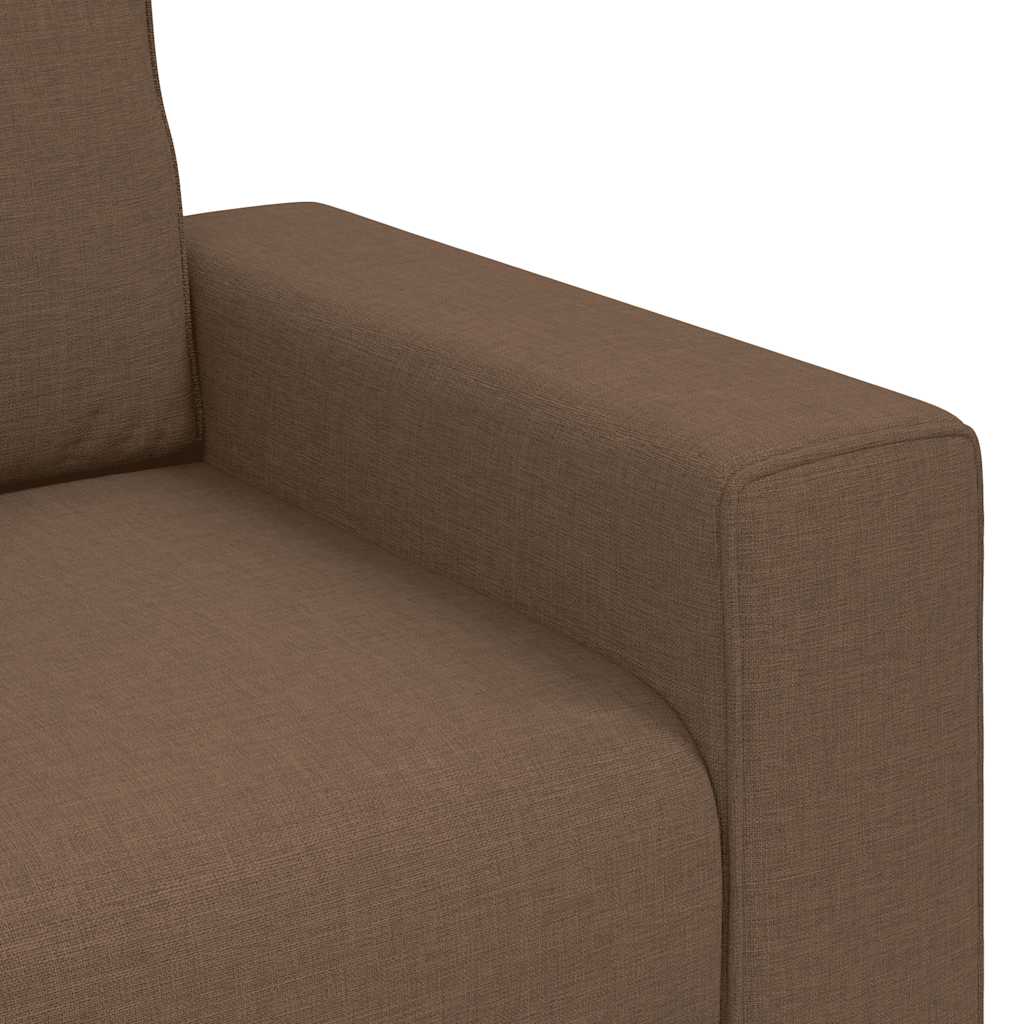 Dvodijelni set sofa s jastucima, smeđa tkanina