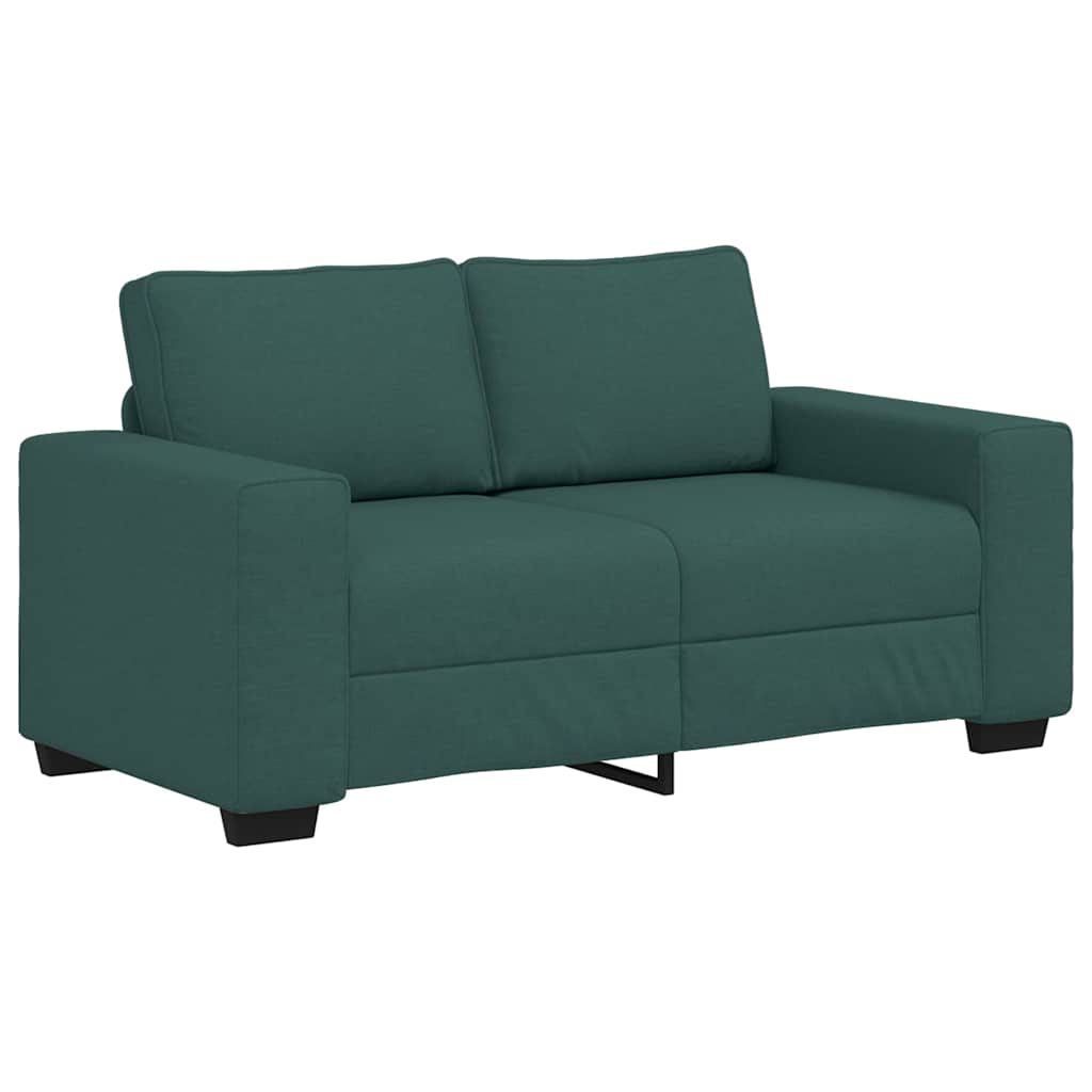 Dvodijelni set sofa s jastucima, tamnozelena tkanina