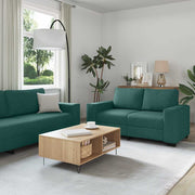 Dvodijelni set sofa s jastucima, tamnozelena tkanina