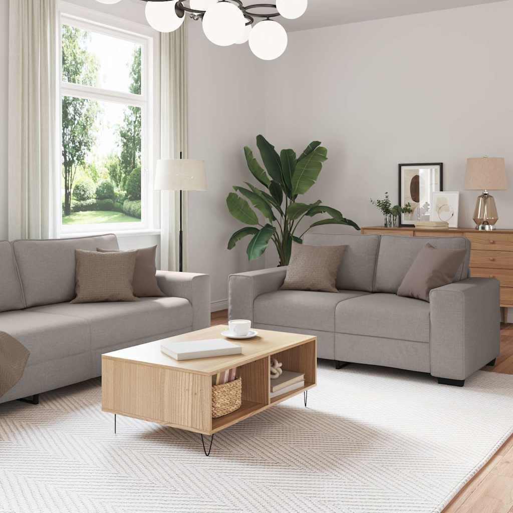 Dvodijelni set sofa s jastucima, taupe tkanina