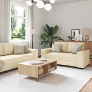 Dvodijelni set sofa s jastucima, krem tkanina