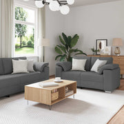Sofa 2 pcs Tamno siva 219 x 80 x 82 cm tkanina
