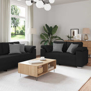 Sofa 2 pcs Crna 219 x 80 x 82 cm tkanina