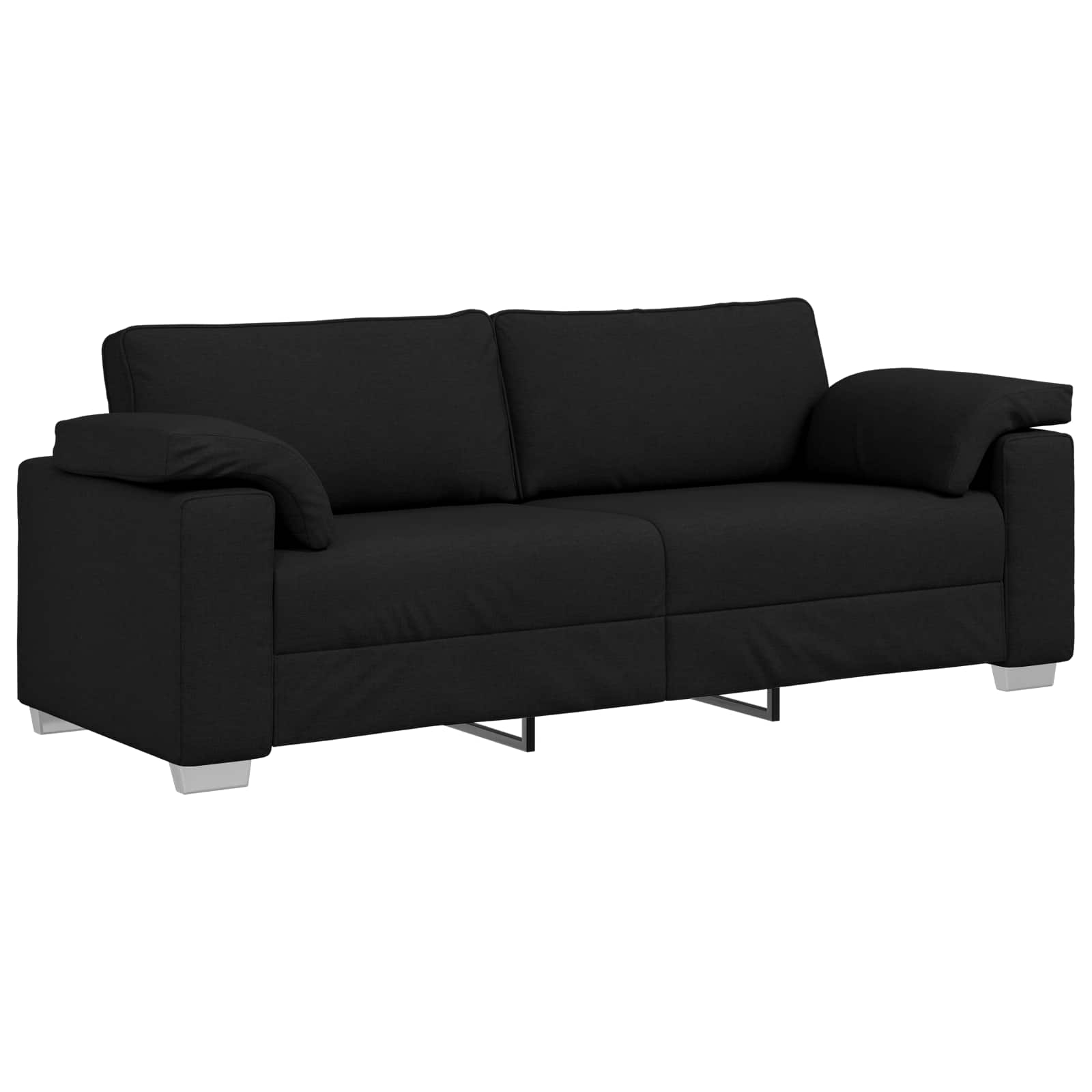 Sofa 2 pcs Crna 219 x 80 x 82 cm tkanina