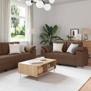 Sofa 2 pcs Smeđa 219 x 80 x 82 cm tkanina