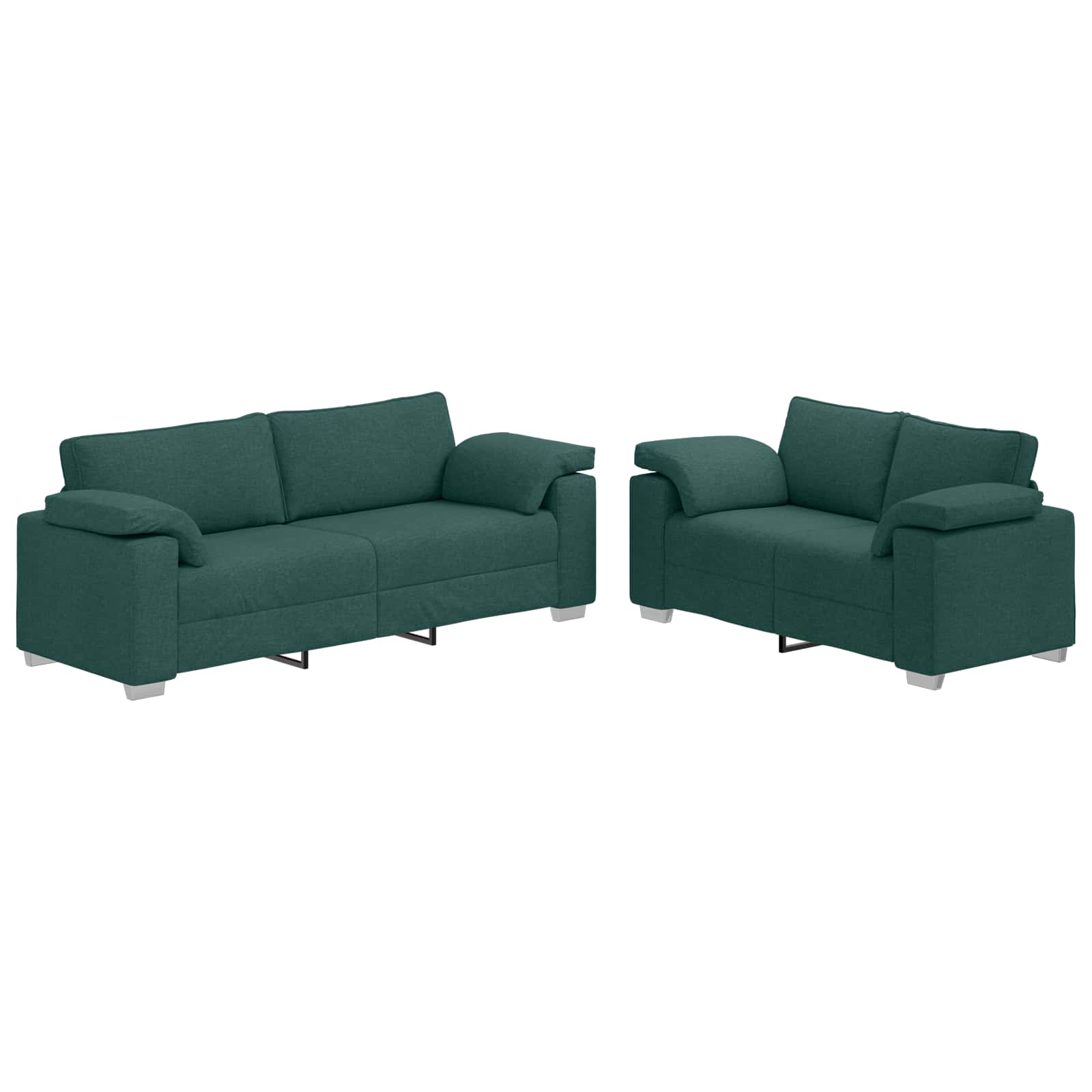 Sofa 2 pcs Tamnozelena 219 x 80 x 82 cm tkanina