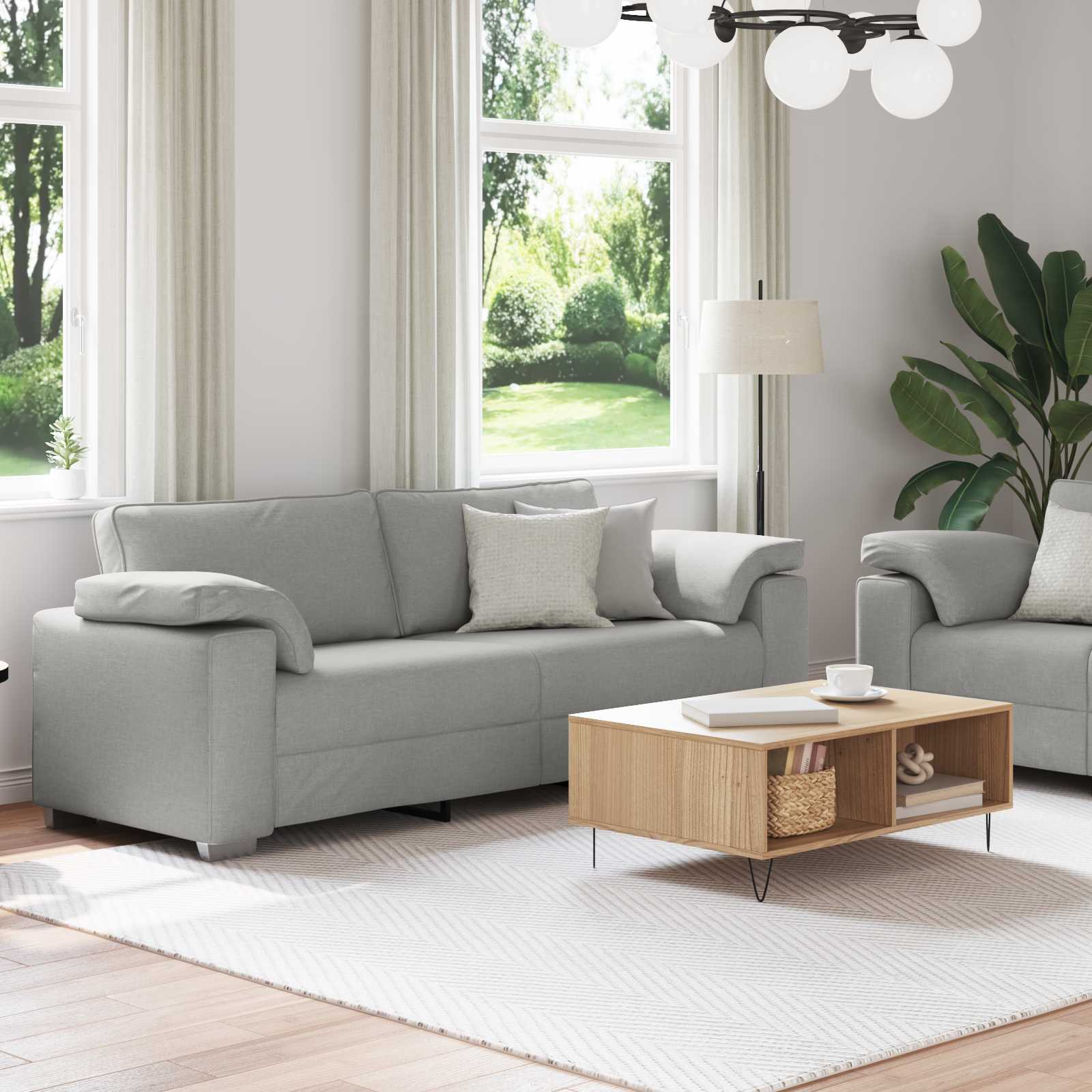 Sofa 2 pcs Oblačnosiva 219 x 80 x 82 cm tkanina