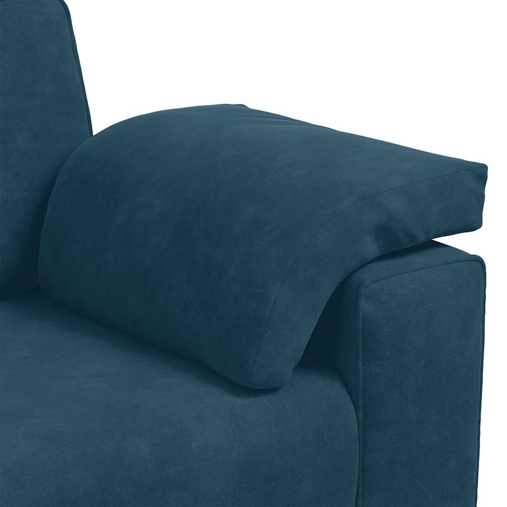 Dvodijelni set sofa s jastucima, plavi baršun